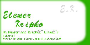 elemer kripko business card